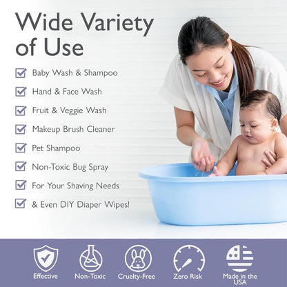 SoCal Suds & Company 2-in-1 Organic Foaming Shampoo & Body Wash - Gentle Botanical Baby Wash for