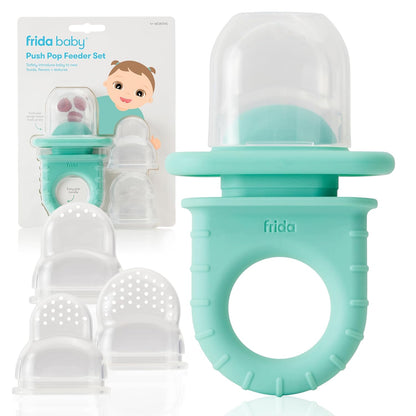 Frida Baby Push Pop Feeder, Baby Fruit Food Feeder to Safely Introduce New Foods, Fresh + Frozen