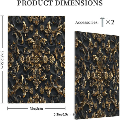 Decorative Switch Covers Plate Rococo Vintage Black Golden Leaf Morris Vine 1 Gang No Device Single Blank Outlet Covers Wall Plate Cover Light Switch Plate Faceplate for Home Decor