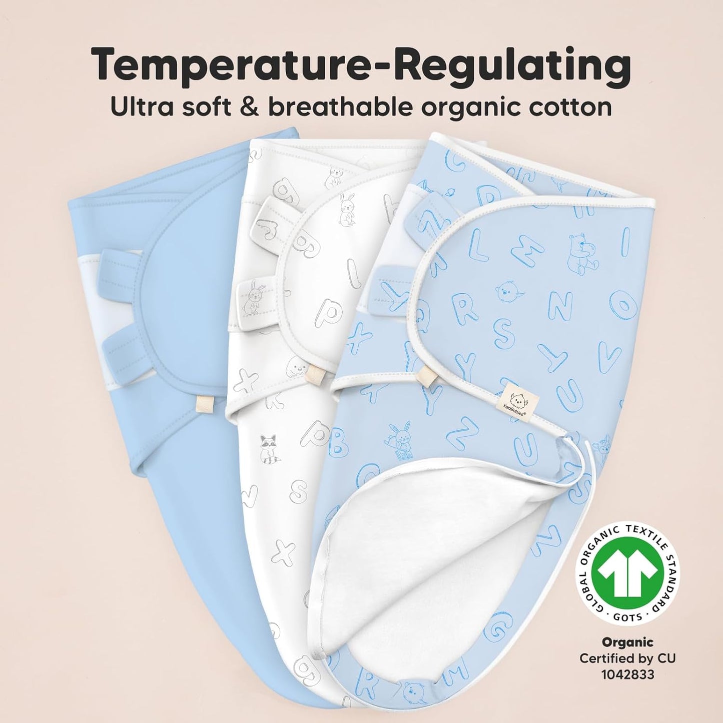 Baby Swaddle Sleep Sacks with Zipper - 3-Pack Swaddles for Newborns 0-3 Months, Infant, Baby Girls