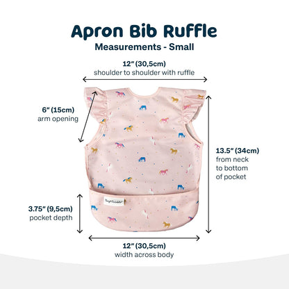 Tiny Twinkle Mess Proof Baby Bib - Waterproof & Lightweight Baby-Led Weaning Apron | 100% Recycled Polyester, Easy Clean & Machine Washable (Unicorn Confetti, Small 6-24 Months)