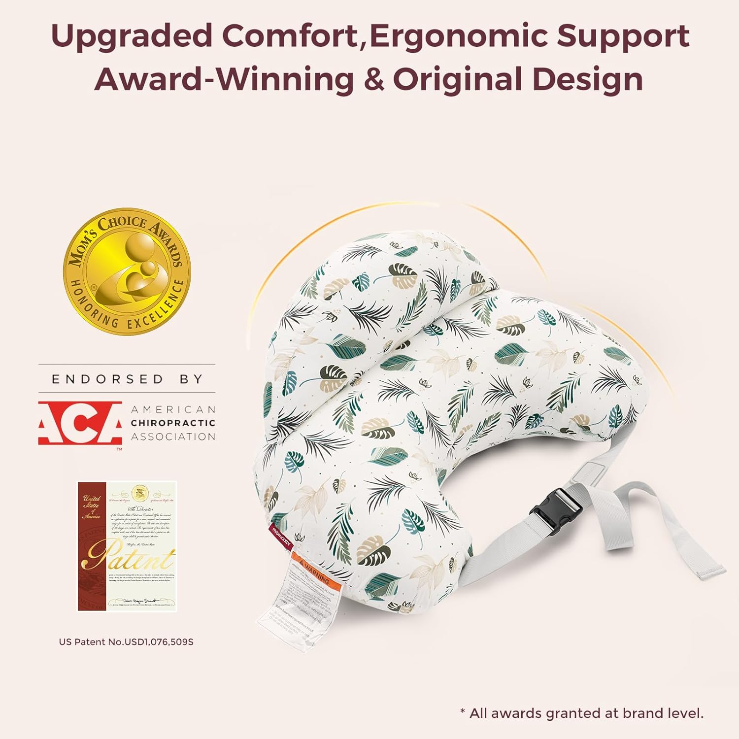 Momcozy Pioneering Safety Fence Nursing Pillow for Breastfeeding- Wider Feeding Pillows for More