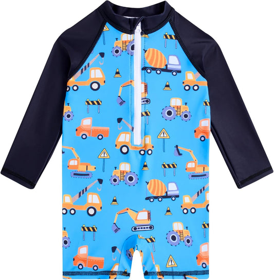 Funnycokid Baby Swimsuit Boy Toddler Bathing Suit Rash Guard UPF 50+ Swimwear 6 Months-4T