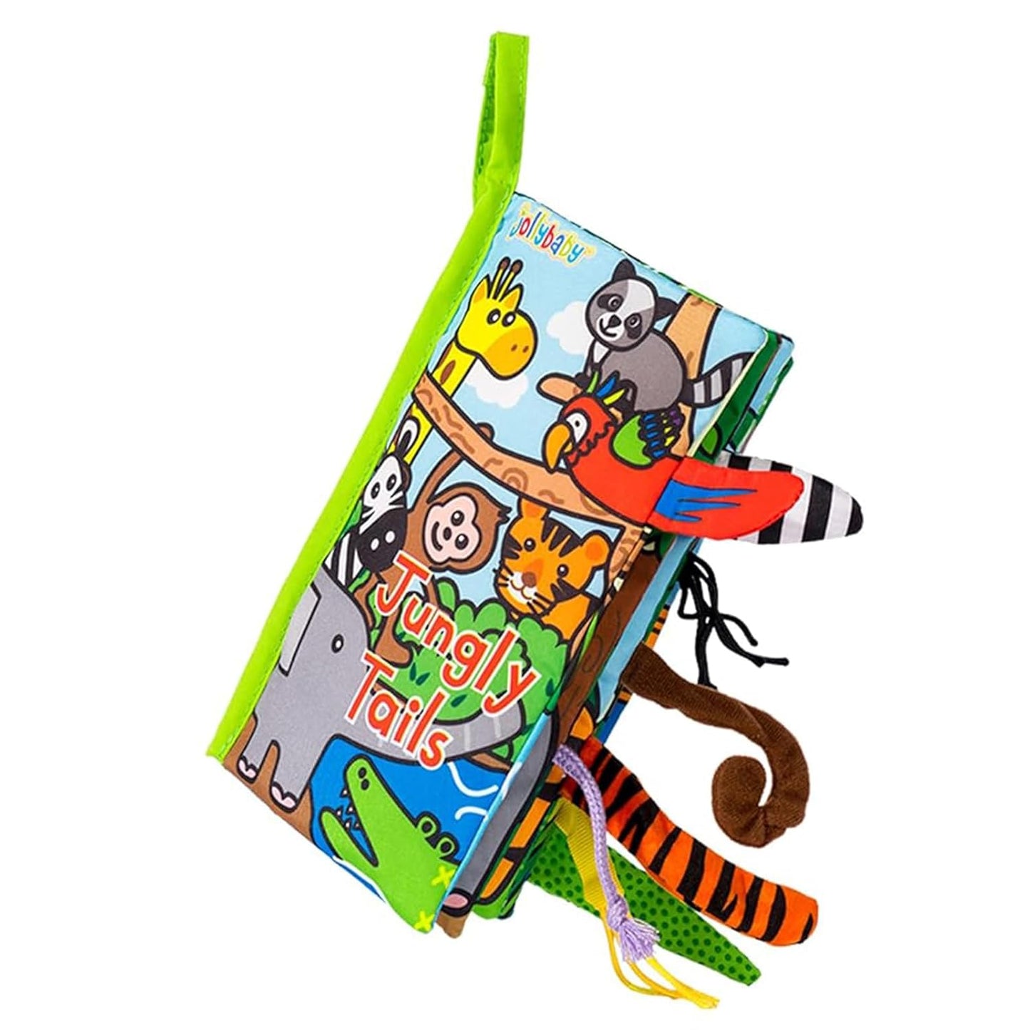 Jollybaby Crinkle Books for Babies, Sensory Soft Touch and Feel Baby Toys for 0-6 Months Infants, Newborn Montessori Early Educational Cloth Toys, Baby Girl & Boy Gift(Jungle Tails)