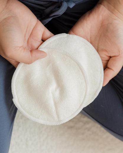Kindred Bravely Organic Reusable Nursing Pads, Washable, for Breastfeeding & Leaking with Carry