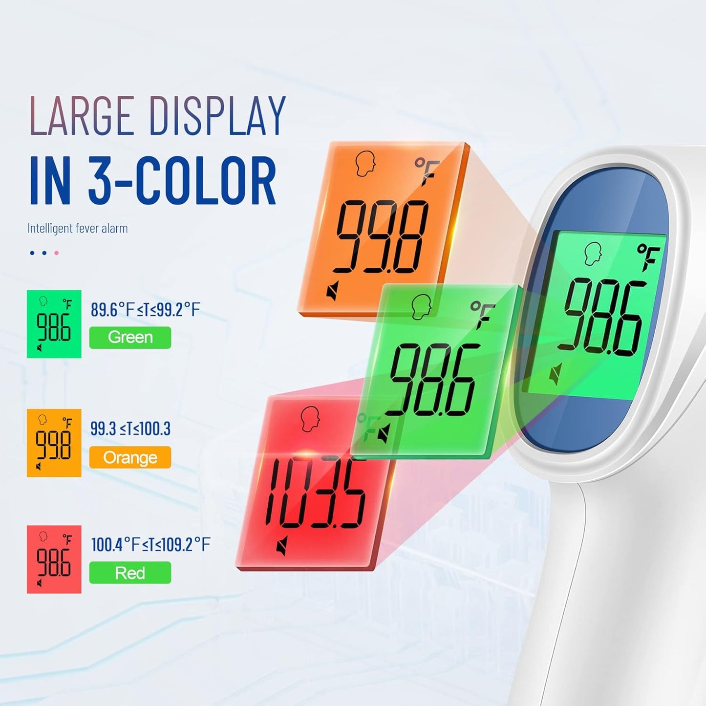 Forehead Thermometer for Adults and Kids, Digital Baby Thermometer with Fever Alarm, Fast Accurate