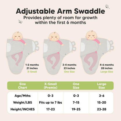 3-Pack Organic Baby Swaddle Sleep Sacks - Swaddles for Newborns, Infant 3-6 Months, Baby Girls, Boys, Soft & Snug Newborn Sleep Sack, Nursery Swaddling Blankets (The Wild 2,L)