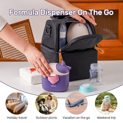 NCVI Baby Formula Dispenser On The Go, Formula Container To Go, Formula Holder for Travel, Outdoor