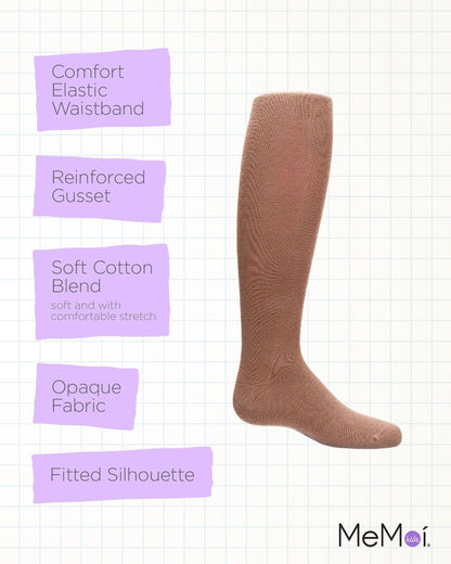 MeMoi Soft Pima Cotton Tights for Girls, Soft and Lightweight Opaque Tights for girls - Sizes 8 to 16