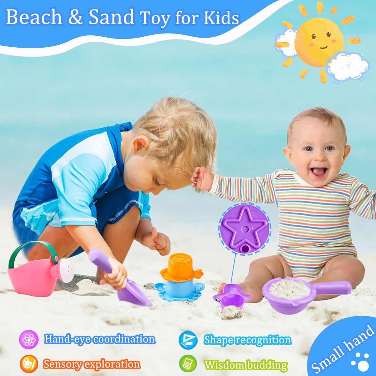 6Pcs Toddler Bath Toys for Kids Ages 1-3 Bath Toys for Babies12-18 Months Water Can Bathtub Toys