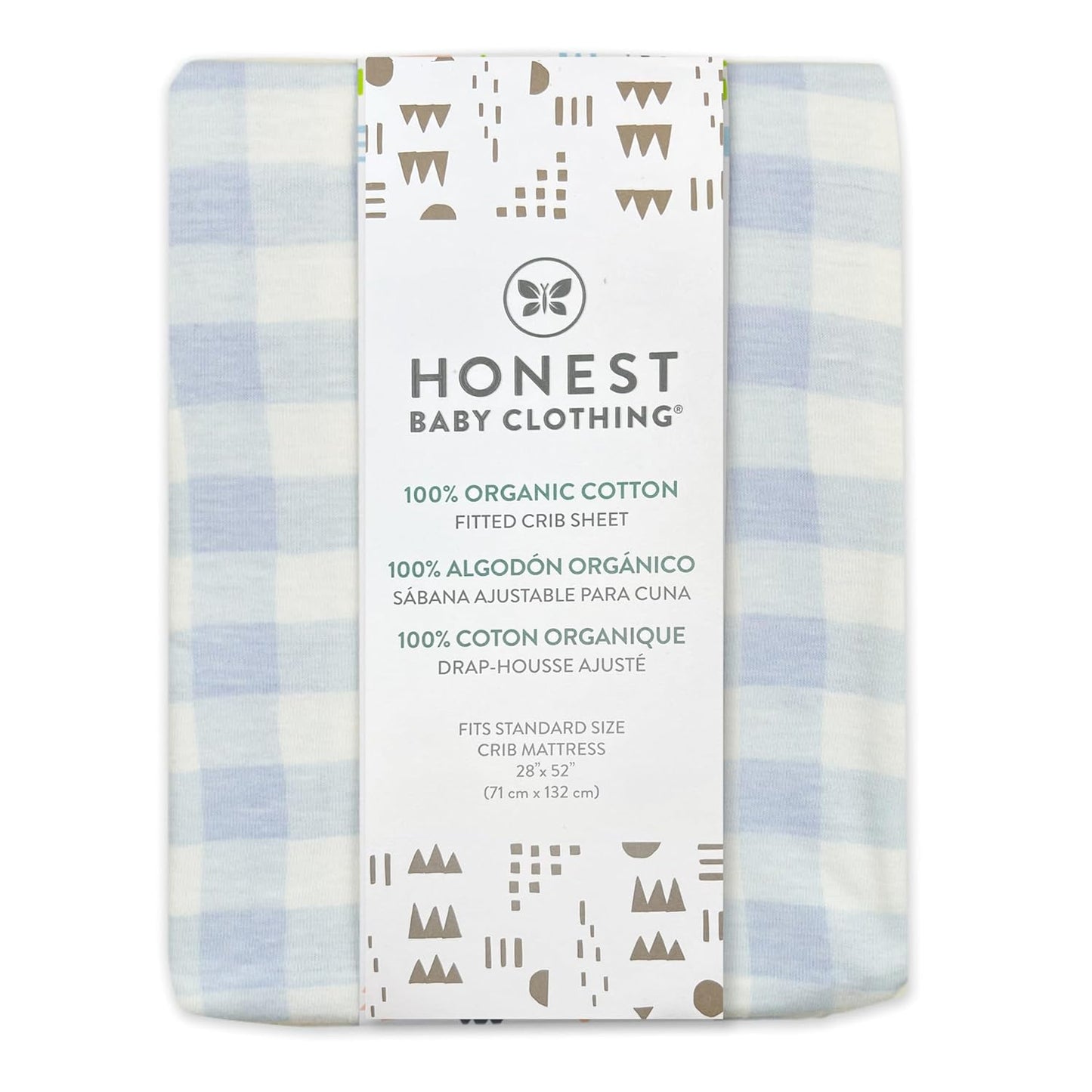 HonestBaby Unisex-Baby Fitted Crib Sheets Set Standard Mattress, 100% Organic Cotton Baby Boys