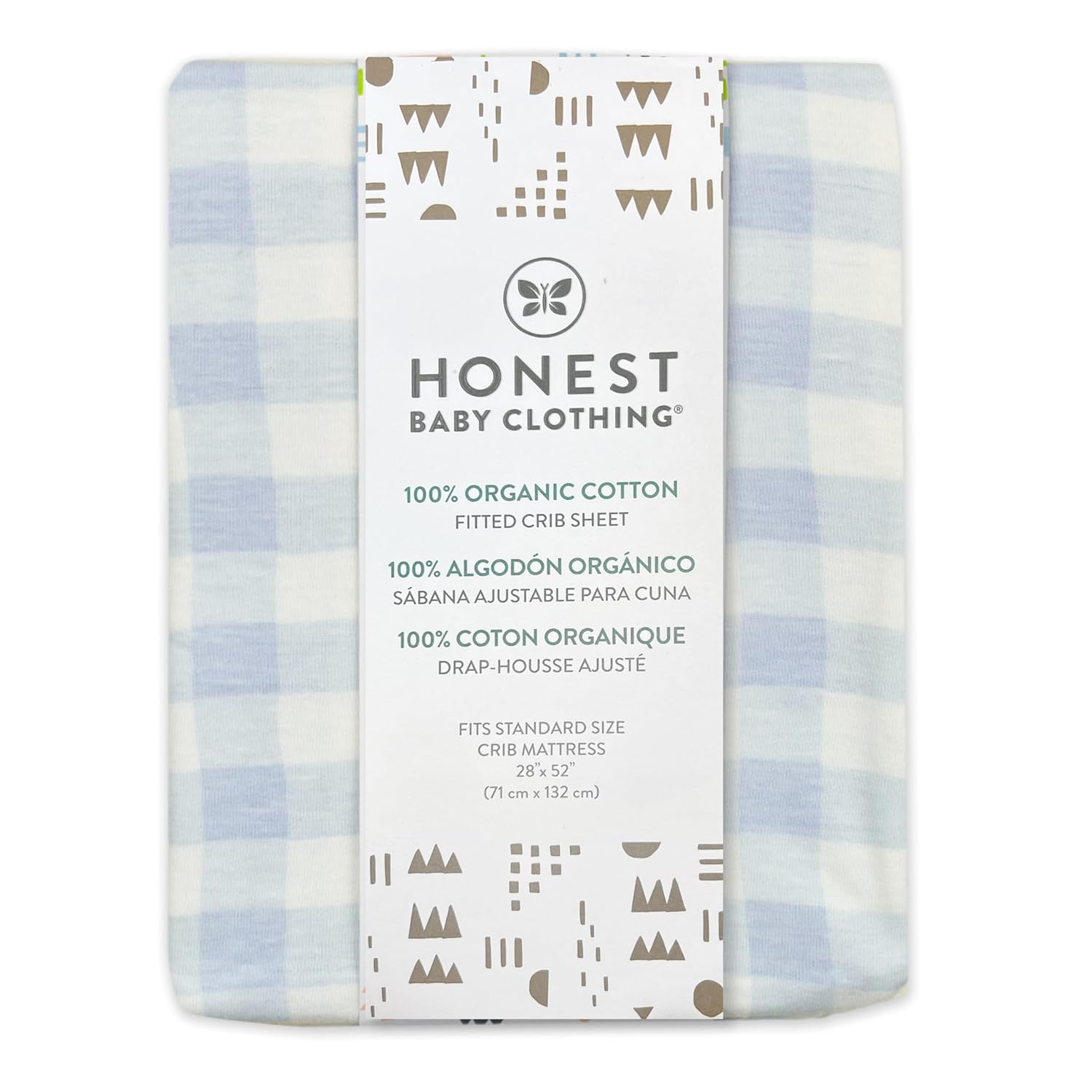 HonestBaby Unisex-Baby Fitted Crib Sheets Set Standard Mattress, 100% Organic Cotton Baby Boys