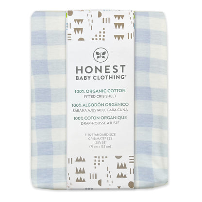 HonestBaby Unisex-Baby Fitted Crib Sheets Set Standard Mattress, 100% Organic Cotton Baby Boys