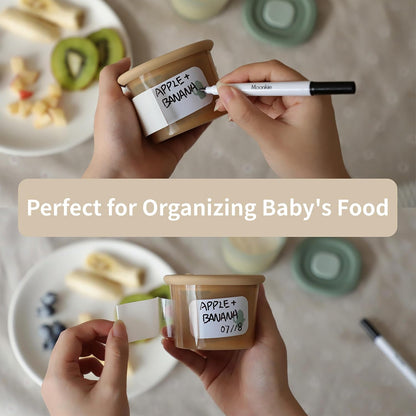 Moonkie Silicone Baby Food Containers | 4 oz Baby Food Storage Jars with Airtight Lids | Reusable