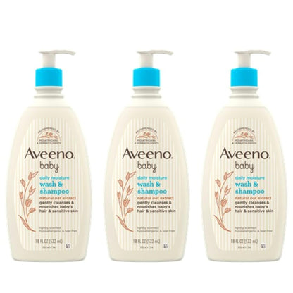 Aveeno Baby Gentle Body Wash & Shampoo with Natural Oat Extract, Tear-Free, Paraben-Free &