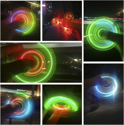FIGROL 2 Pack Fidget Spinners｜LED Light Up Crystal Fidget Spinners for Children｜Glow in The dark Goodie Bag Stuffers Classroom Prizes Return Gifts