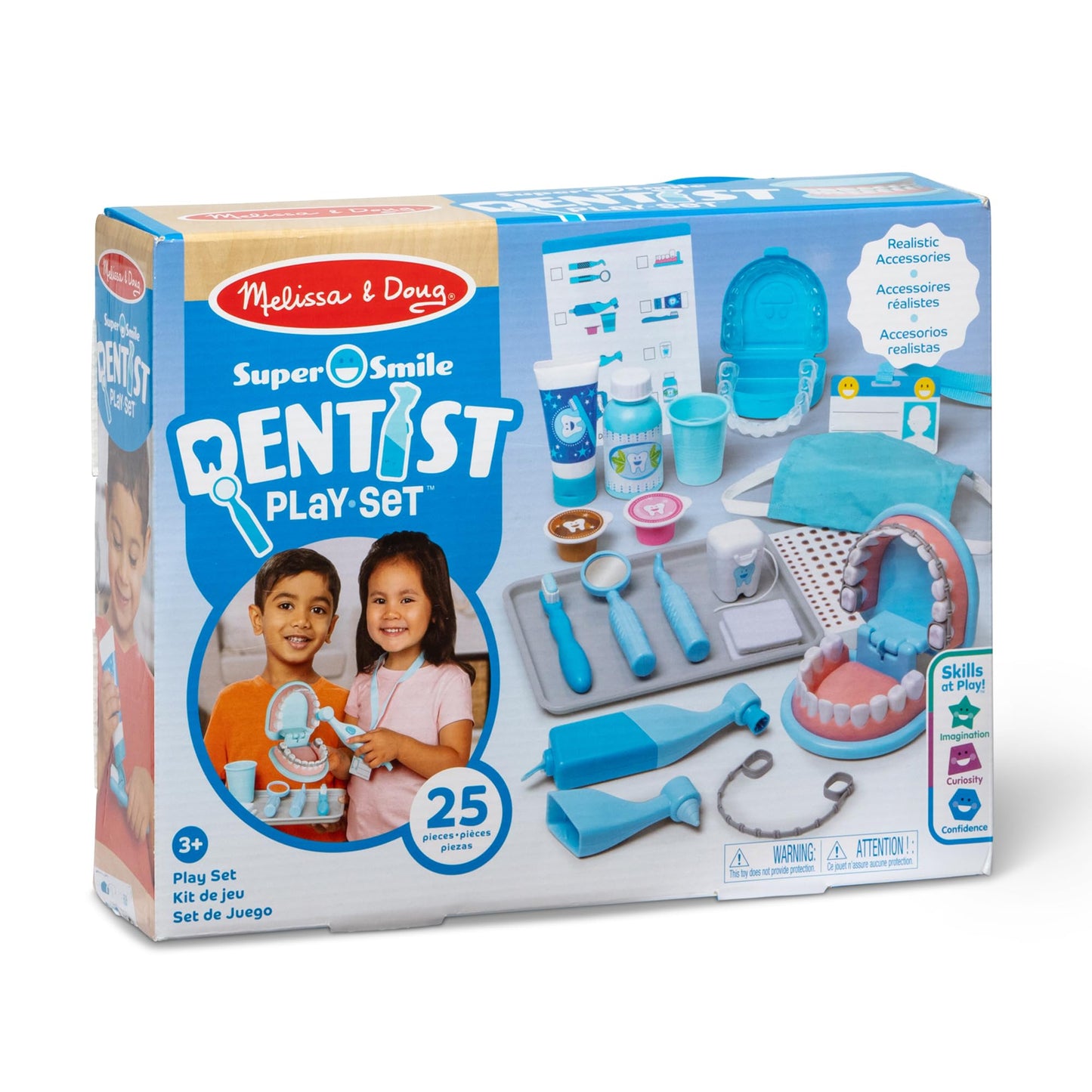 Melissa & Doug Super Smile Dentist Play Set, 25-Piece Dentist Kit with Oversized Teeth, Large Tools