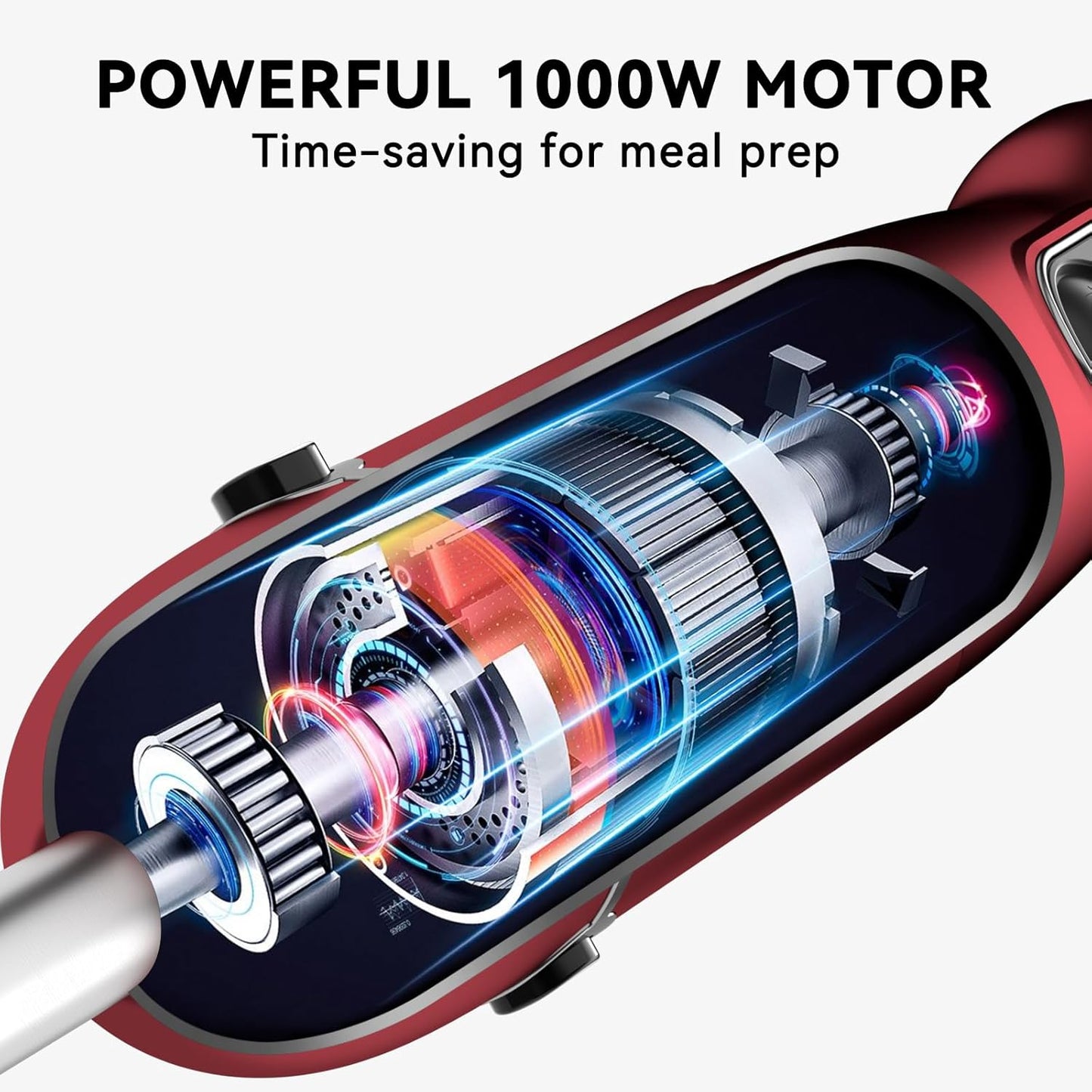 Immersion Blender 5 in 1 Hand Blender, Abuler 1000W Hand Mixer Stick,12 Speed Handheld Blender 304