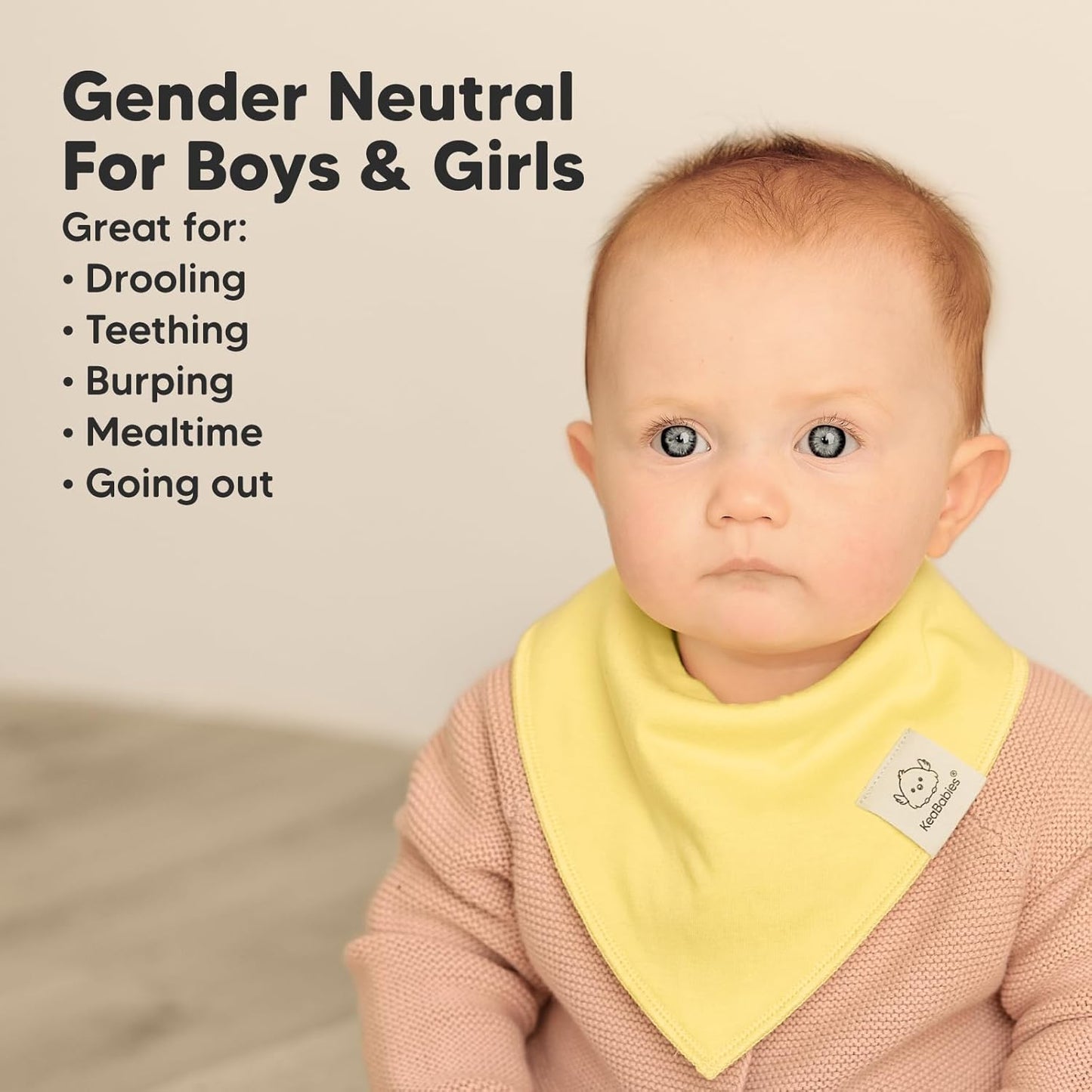 8-Pack Organic Baby Bandana Bibs for Girls - Super Absorbent Triangle Baby Bibs for Drooling and Teething Infant, 100% Cotton Extra Soft for Newborn, Infant 0-36 Months (Dawn)