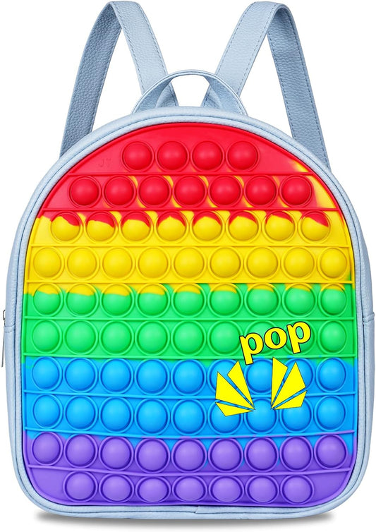 SCIONE Pop Backpack Fidget Toy for Girls, Easter Gifts for Kids School Bookbag, Large Capacity Push Bubble Backpack Fidget Toys Easter Fidgets Gifts for Girls