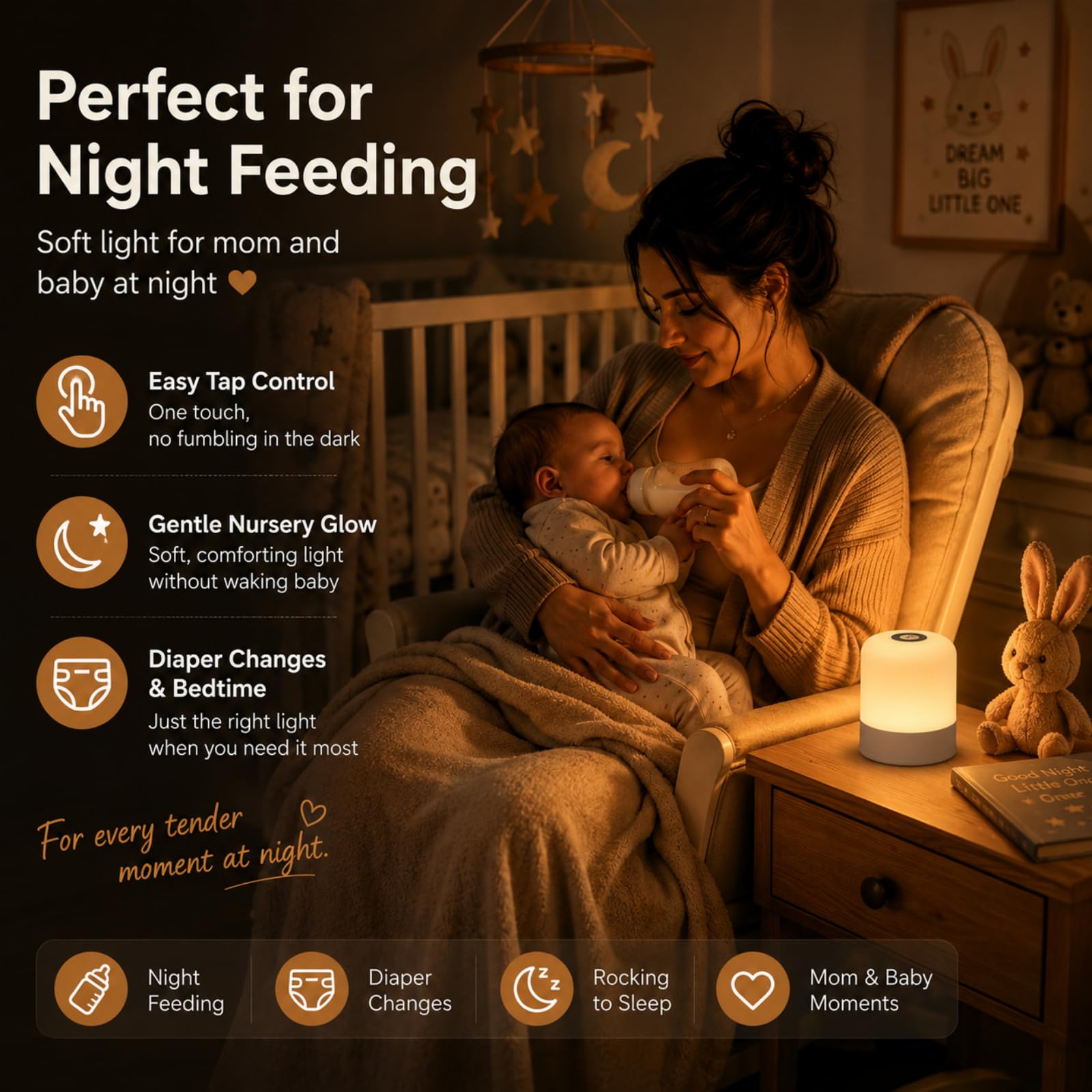 Cravonel Portable Baby Night Light, 3 Color Egg Lights for Nursery