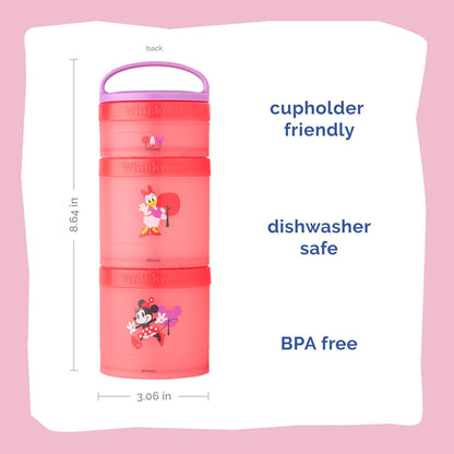 Whiskware Disney Stackable Snack Containers for Kids and Toddlers, 3 Stackable Snack Cups for