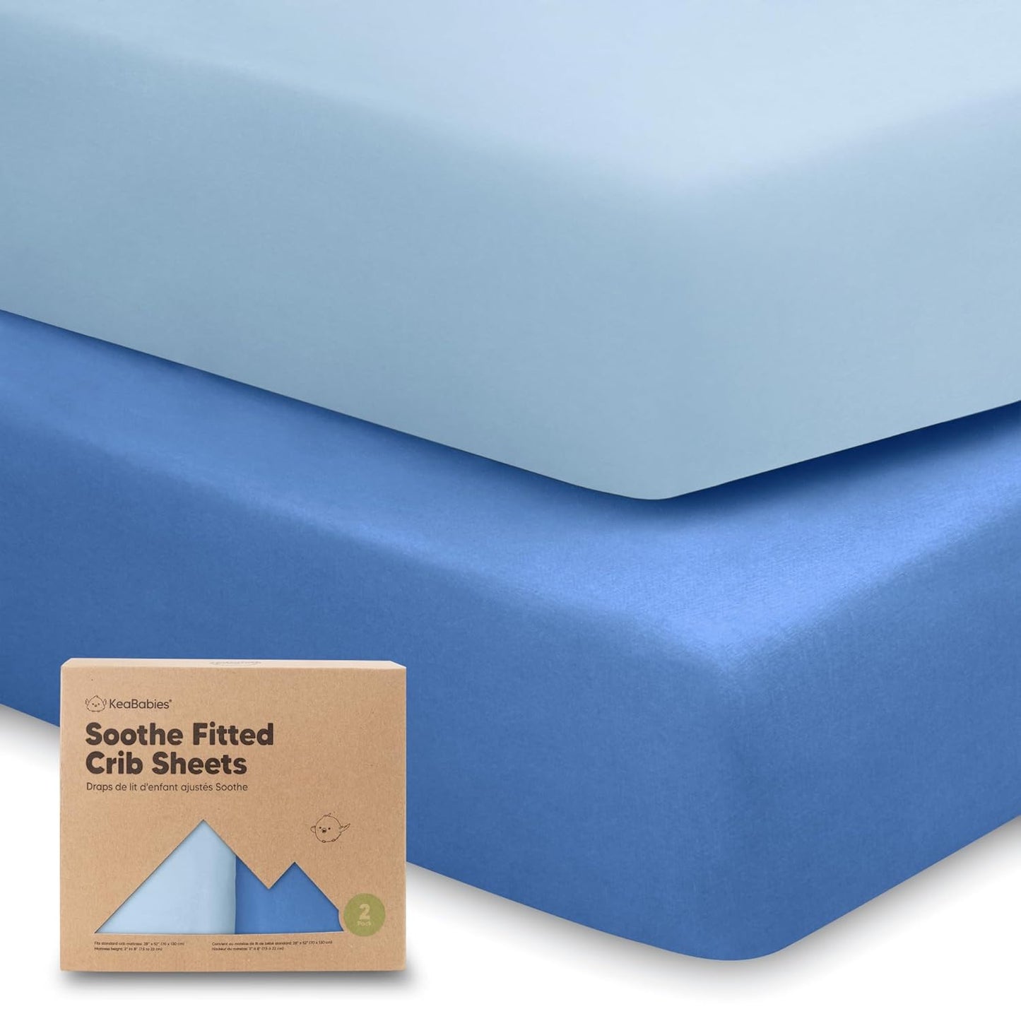 KeaBabies 2-Pack Organic Crib Sheets for Boys, Girls - 52x28 Fitted Crib Mattress Sheet Neutral