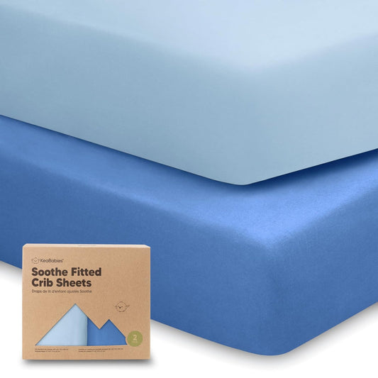 KeaBabies 2-Pack Organic Crib Sheets for Boys, Girls - 52x28 Fitted Crib Mattress Sheet Neutral