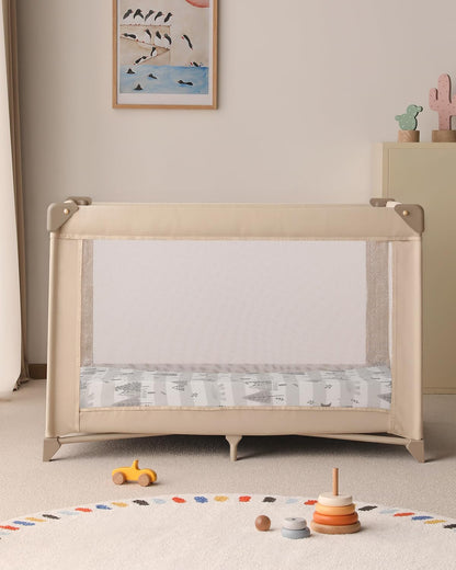 Yoofoss Baby Pack and Play Sheets 2 Pack for Boys and Girls - 38x26 Mini Crib Sheets Fitted Neutral