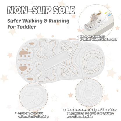 Baby Walking Shoes Toddler Girl Boy Soft Sole Breathable Mesh Slip on Summer Wide Shoes Infant Flexible Lightweight Non-Slip Safer Causal Tennis Shoes Toddler First Walkers Shoes Rubber Soles Outdoor