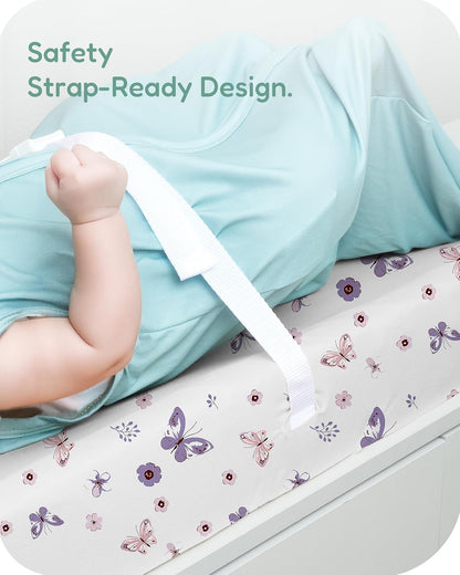 Extra Stretchy Changing Pad Cover, Ultra Soft Premium Jersey Knit Changing Pad Sheets, Unisex for Boys Girls, Fits All Standard Changing Tables/Dresser Tops - 2 Pack