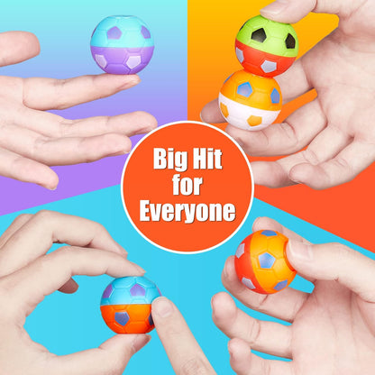 24 Pack Party Favors for Kids 8-12 4-8 Mini Soccer Ball Fidget Spinners Bulk, Soccer Fidget Toys Goodie Bag Stuffers, Soccer Stress Balls Treasure Box Toys for Classroom Prize Return Birthday Gifts
