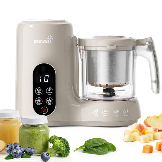 Grownsy Baby Food Maker with Stainless Steel Steam Basket,Steamer & Blender