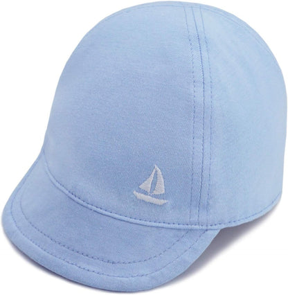 Keepersheep Baby Reversible Baseball Cap Infant Sun Hat, Cotton Knit Soft Brim for Infant Toddler, Summer Outdoor Unisex