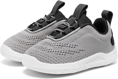 MORENDL Toddler Slip On Sneakers Baby Walking Shoes Non-Slip Breathable Unisex Pink Mesh Lace-Up Athletic Sneakers Infant Running Shoes