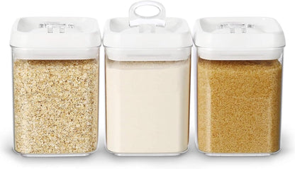 Felli Flip Tite Food Storage Containers With Lid 5" LARGE Airtight Ring Lock Flip Top, Square