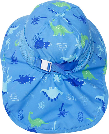 CHUNG Baby Sun Protection Hat Summer Toddler Adjustable UPF 50+ Wide Brim Neck Flap Beach Caps Boys Girls 1-12 Years Kids