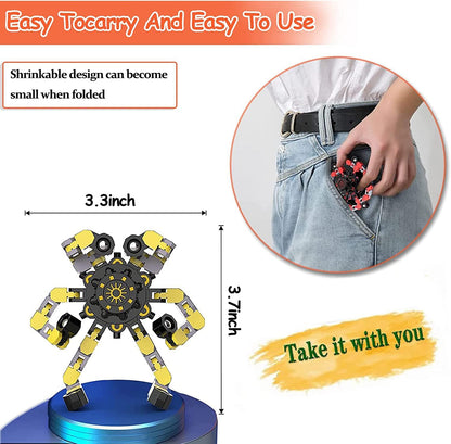 10pcs Random Fidget Spinners,DIY Deformable Robot Fingertip Toys,Decompression Spinner,Deformable Creative Mechanical Gyro Toys,Stress Relief Mechanical Chain Toy for Kids Adults，Party Supplies