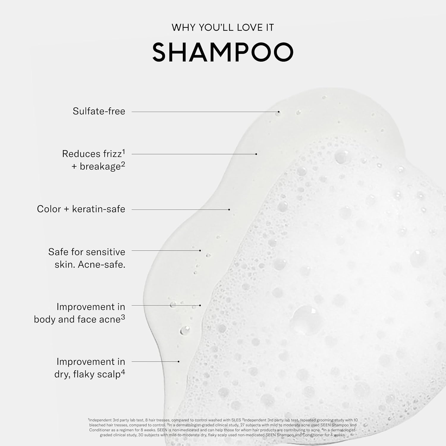 SEEN Shampoo, Fragrance Free - Non-Comedogenic & Sulfate-Free Hair Shampoo- Dermatologist-Developed
