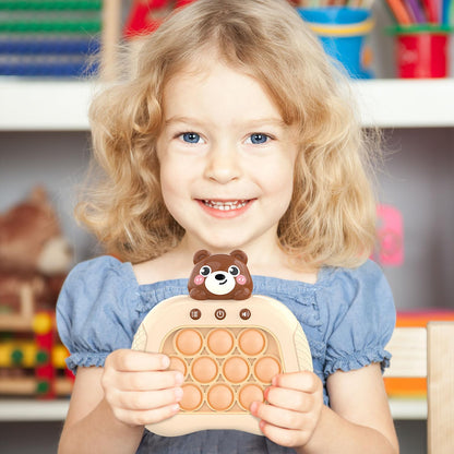 Pop The Target! Handheld Speed Pushing Game Machine: A Fun Multiplayer Game for Family. Fidget Game Toy for 6 7 8 9 10 11 12 Years Old Bear