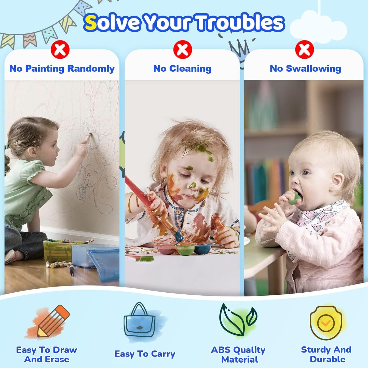 Kikidex Magnetic Drawing Board, Toddler Girl Toys for 1-2 Year Old, Doodle Board Pad Learning and Educational Toys for 1 2 3 Year Old Baby Kids Birthday Gift(Green)