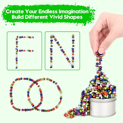 Fidget Toys Adults, Magnetic Balls, Stress Anxiety Relief Cool Gadgets, Mini Ferrite Putty Sensory Toys, Magnet Desk Toys in Office, Magnetic Beads Fidget Toys for Adults (Rainbow Color, 500 PCS)