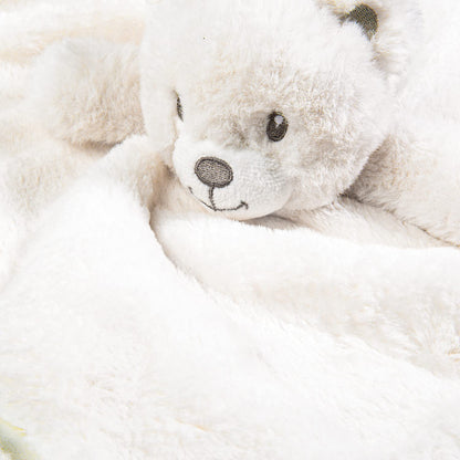 Bear Security Blanket Soft Baby Lovey Fluffy Blanket Unisex Lovie Snuggle Toy Baby Bear Stuffed Gift for Newborn, Boys and Girls, 13.5 Inch