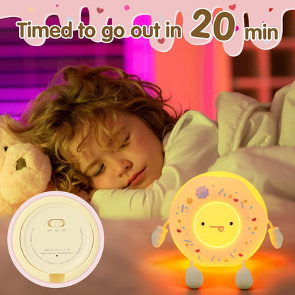 QANYI Donut Lover Lamp, Soft BPA Free Silicone Touch Night Light, Eye Caring, Stepless Dimming, Christmas Gift, Room Decor, Party, Home Office, Nursery Night Light for Kids Breastfeeding and Sleeping