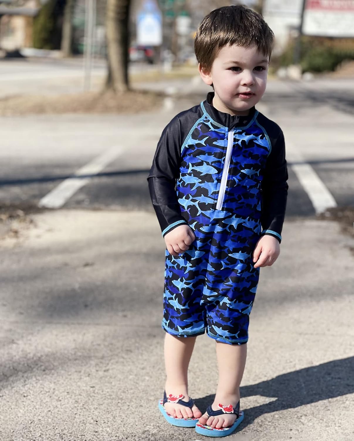 Funnycokid Baby Swimsuit Boy Toddler Bathing Suit Rash Guard UPF 50+ Swimwear 6 Months-4T