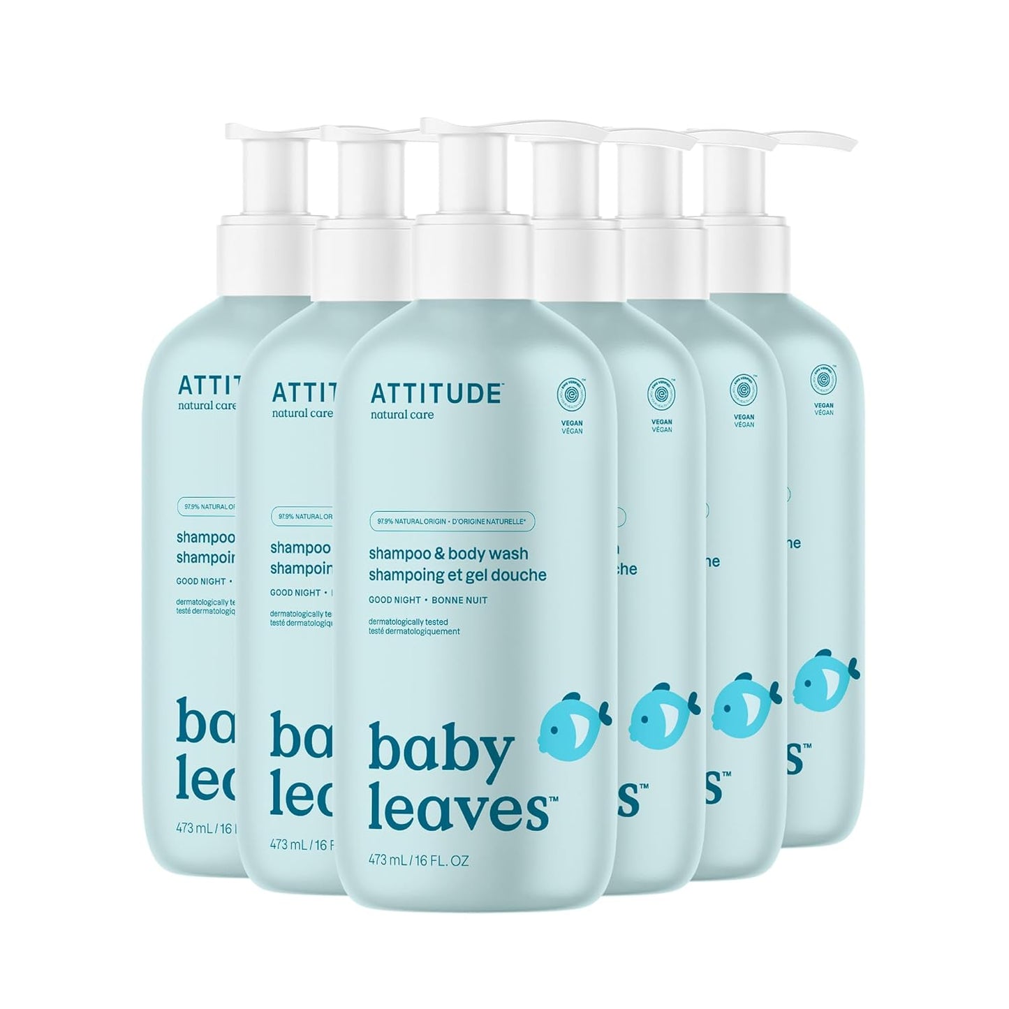 ATTITUDE 2-in-1 Shampoo and Body Wash for Baby, EWG Verified, Dermatologically Tested, Vegan, Good