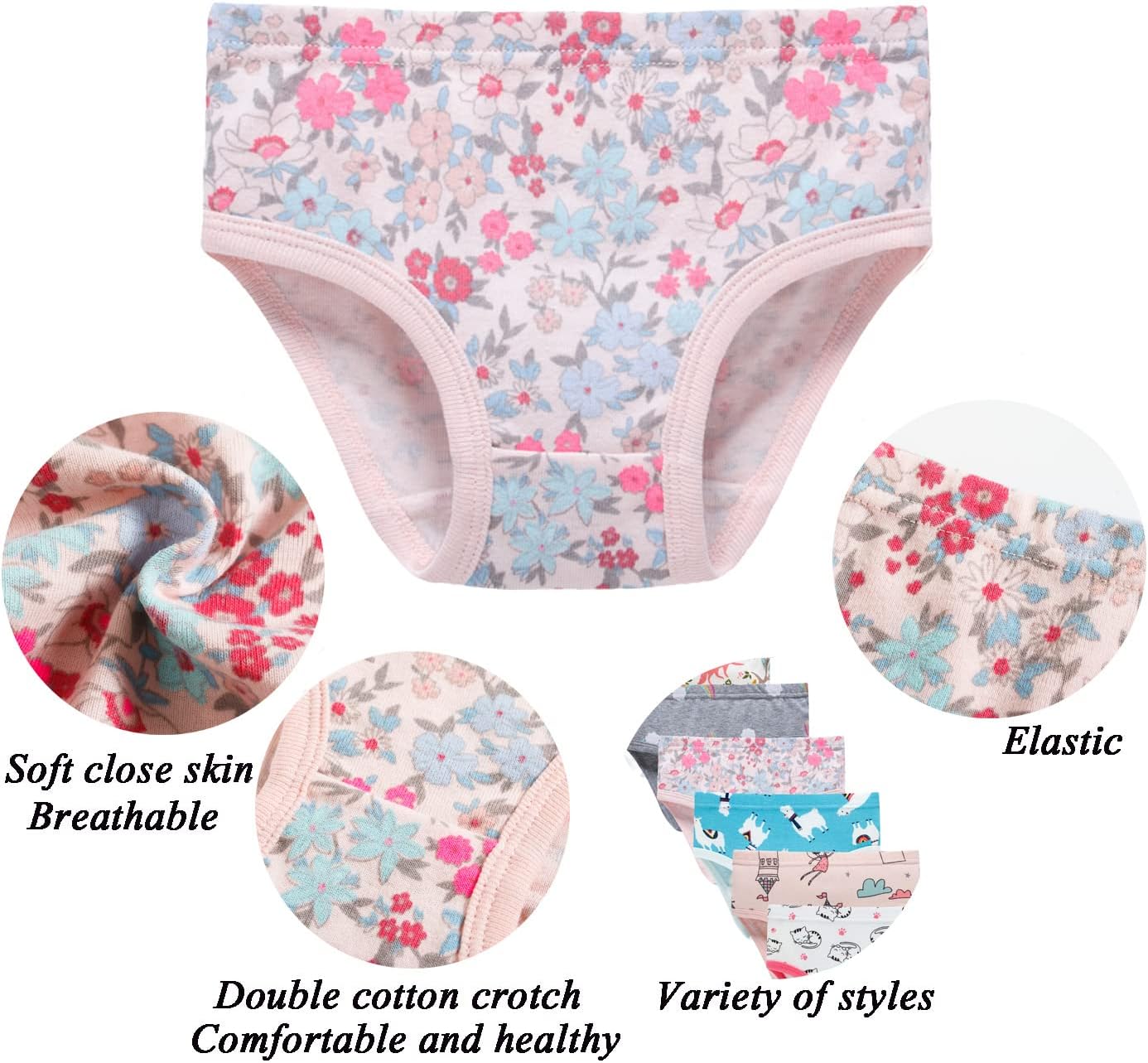 Boboking Soft Cotton Underwear Toddler Girls'Briefs Soft Undies