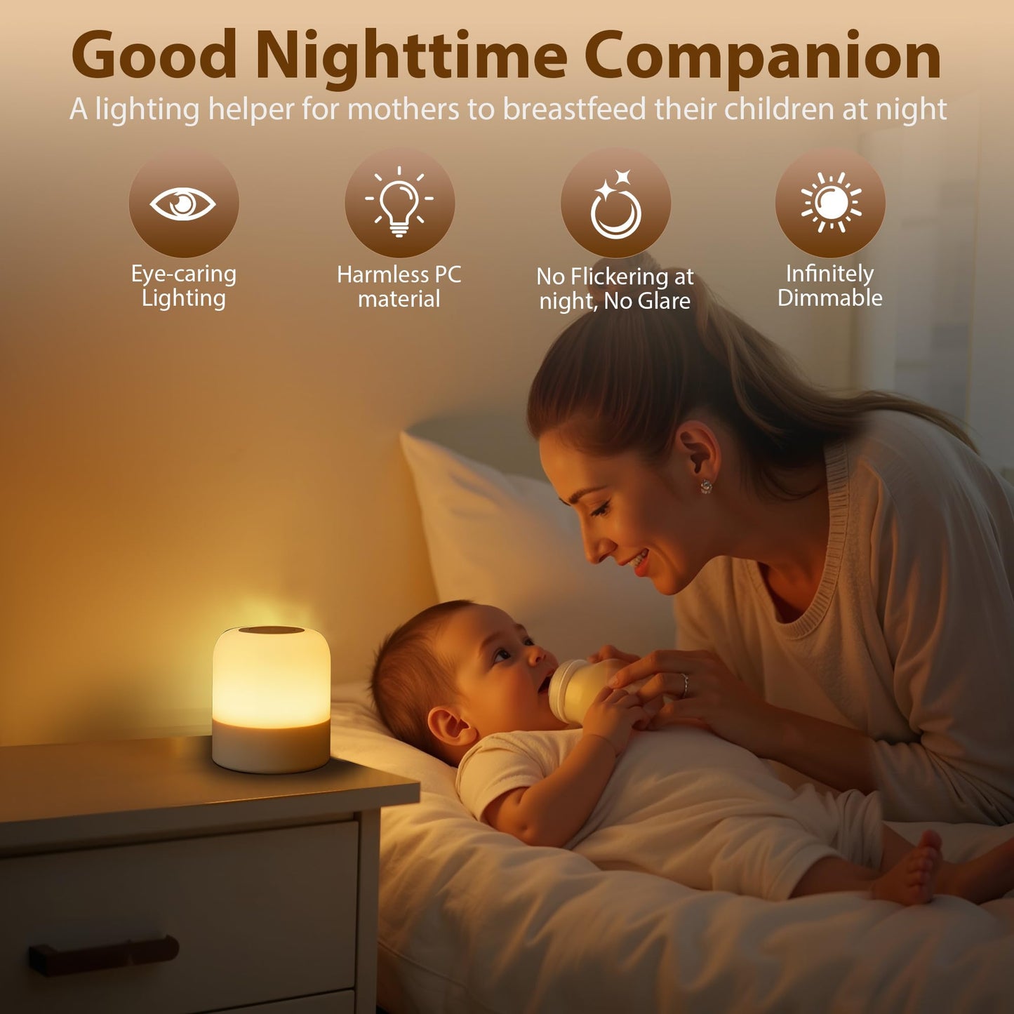 FNMYCO Portable Baby Night Light,3 Colours Egg Light for Nursery,Rechargeable Night Light for