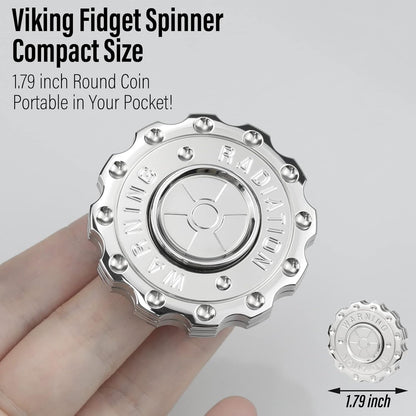 FREELOVE Metal Fidget Spinner Magnetic Slider, Spinning Haptic Clicker, Heavy Stainless Steel Spin Clicky, Small Round Gear Click Gyro, Premium Silent Bearing, Adults Anxiety Cool, Nuc Silver