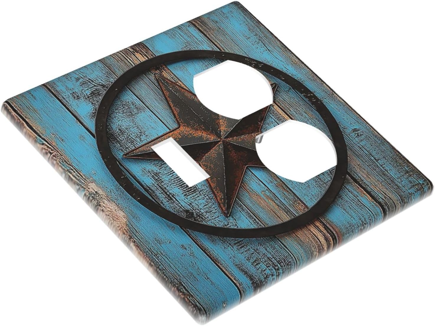 Wallplates Rustic Wood Country Barn Texas Star On Teal 1 Toggle 1 Duplex Switch Plate Electrical